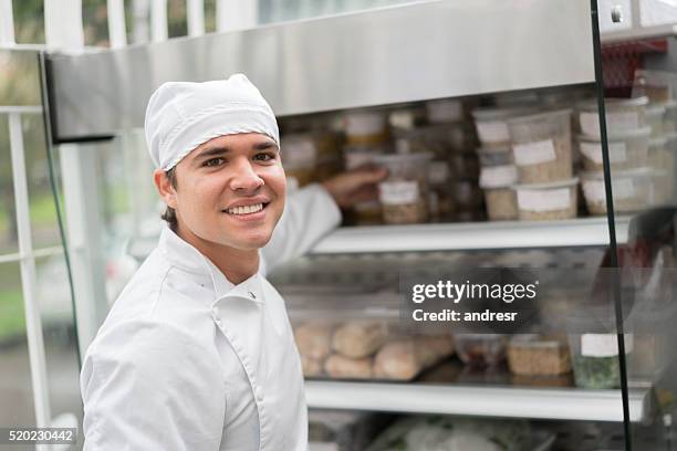 chef working at a takeaway restaurant - chef male kitchen stock pictures, royalty-free photos & images