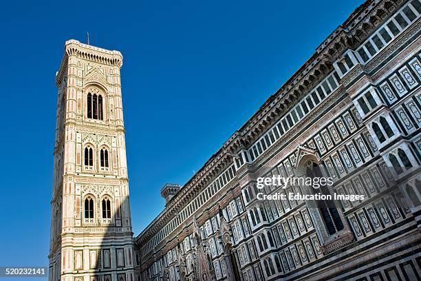 Giotto belltower, Santa Maria Del Fiore cathedral, Florence, Tuscany.