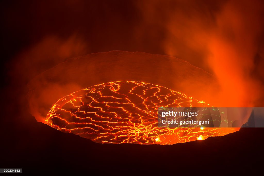 View into the heart of earth, Nyiragongo volcano, Congo