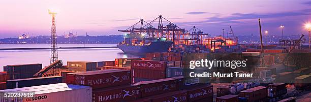 container port in istanbul - river logo stock pictures, royalty-free photos & images