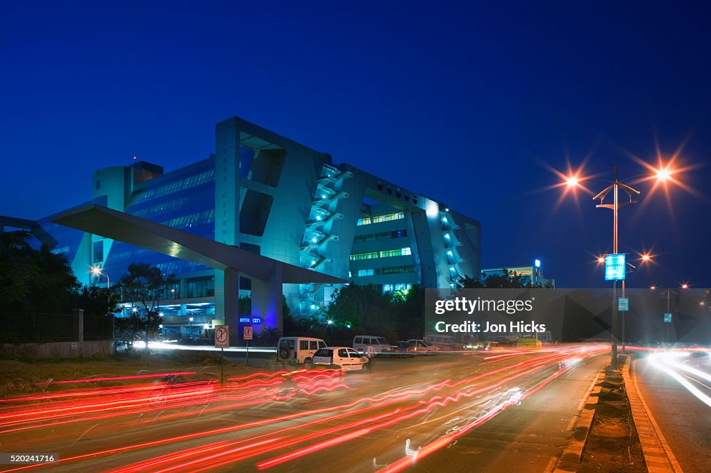 Traffic Streaming Past Cyber Gateway in HITEC City