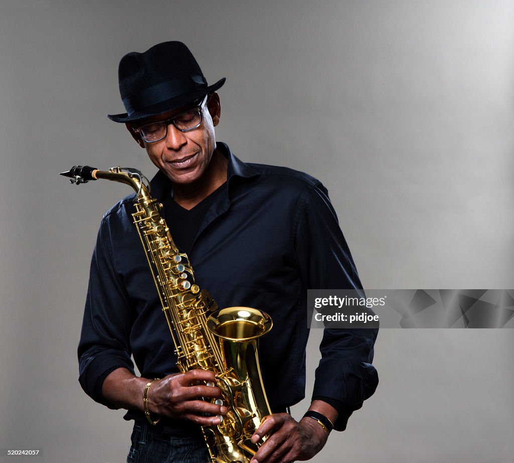 Musician with saxophone