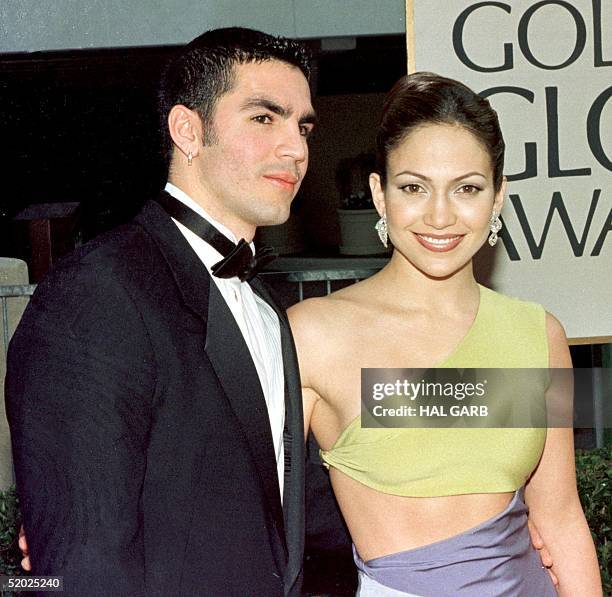 Actress Jennifer Lopez and her husband Ojana Non arrive for the 55th Annual Golden Globe Awards 18 January at the Beverly Hilton in Beverly Hills,...