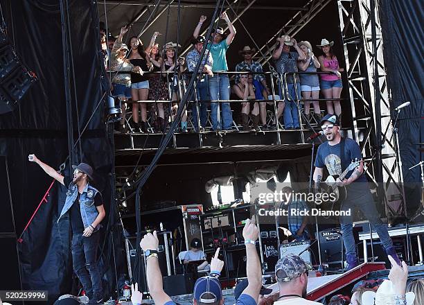 Singers/Songwriters LOCASH, Chris Lucas and Preston Brust perform at County Thunder Music Festivals Arizona - Day 3 on April 9, 2016 in Florence,...