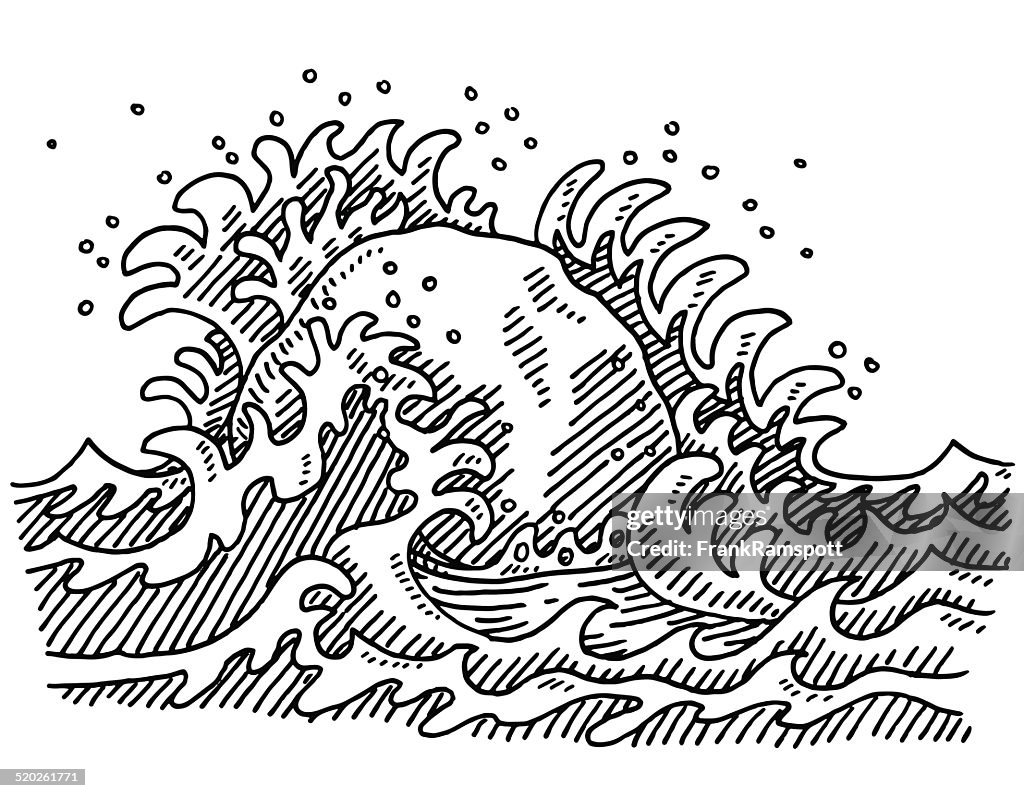 Solid As A Rock Wave Drawing High-Res Vector Graphic - Getty Images