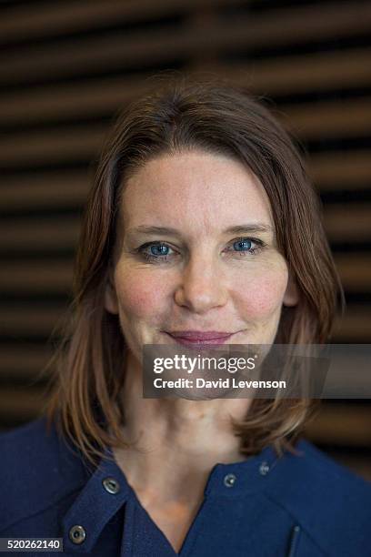 Susie Dent, writer and broadcaster on language on Channel 4's Countdown, photographed at the FT Weekend Oxford Literary Festival on April 10, 2016 in...