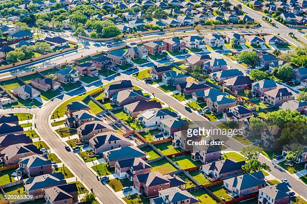 san antoniotexas housing development neighborhood suburbs - aerial view - aerial view of suburbs stock pictures, royalty-free photos & images