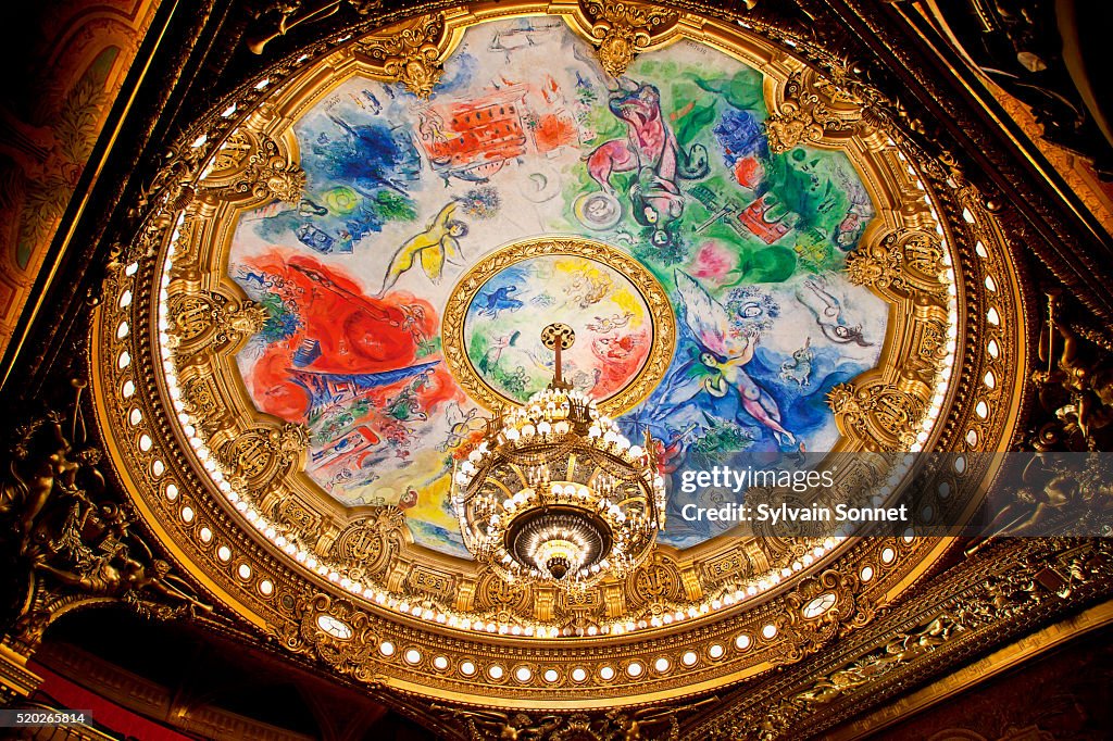 Detail of ceiling in Paris Opera