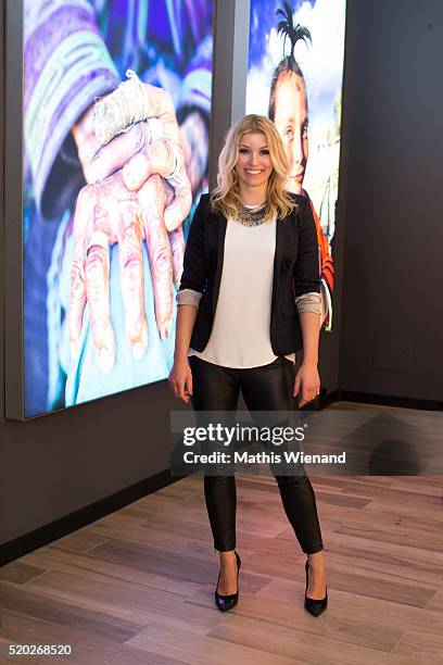 Annica Hansen attends the Opening of wallstyle.com Gallery on April 8, 2016 in Duesseldorf, Germany.