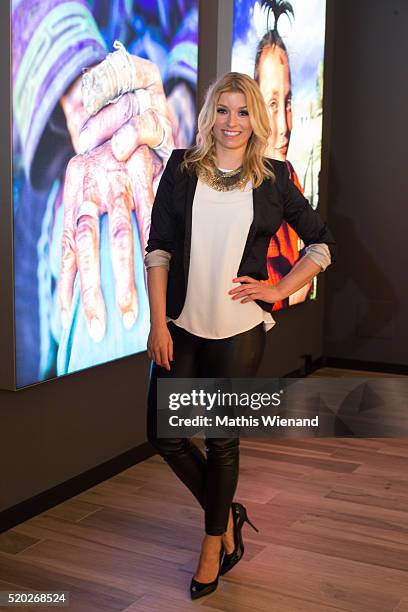 Annica Hansen attends the Opening of wallstyle.com Gallery on April 8, 2016 in Duesseldorf, Germany.