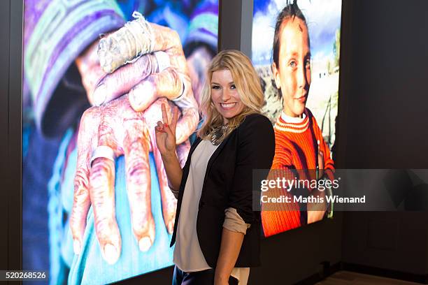 Annica Hansen attends the Opening of wallstyle.com Gallery on April 8, 2016 in Duesseldorf, Germany.