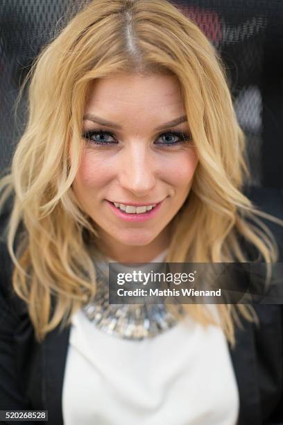 Annica Hansen attends the Opening of wallstyle.com Gallery on April 8, 2016 in Duesseldorf, Germany.