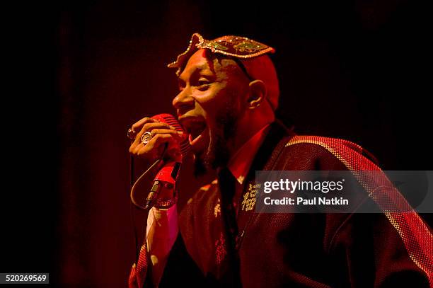 American rapper Mos Def performs onstage at the Congress Theater, Chicago, Illinois, February 13, 2010.