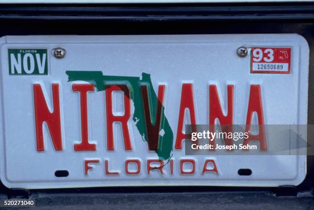 nirvana - florida license plate stock pictures, royalty-free photos & images