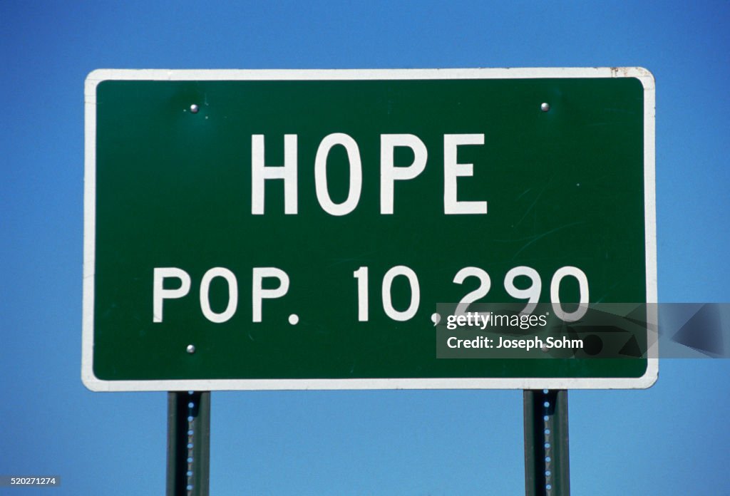 Hope City Limit Sign