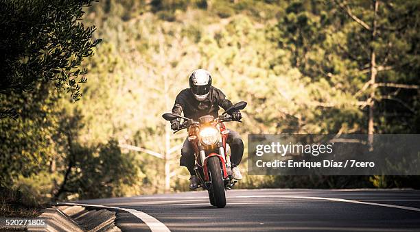 motorbiking in sintra - motorbike on road stock-fotos und bilder