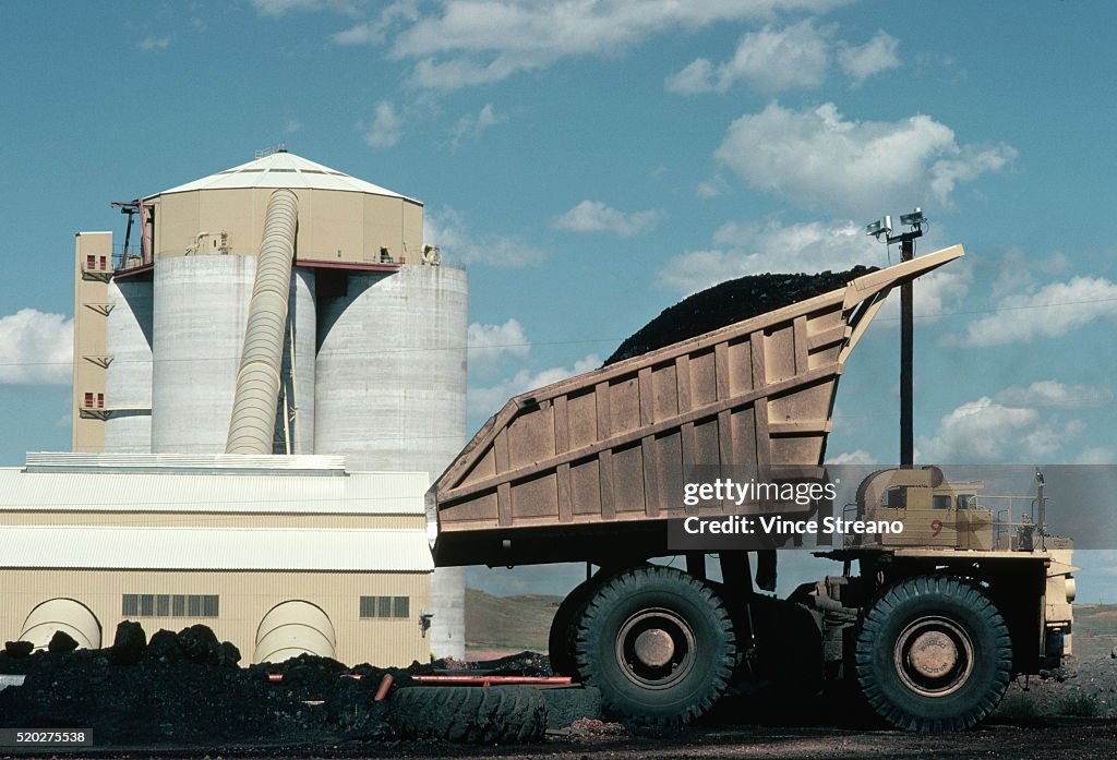 Truck Dumping Coal at Gillette Mine