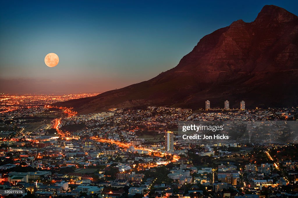 Cape Town Under Full Moon