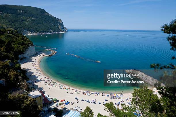 beach at sirolo on the adriatic sea - adriatic sea ストックフォトと画像
