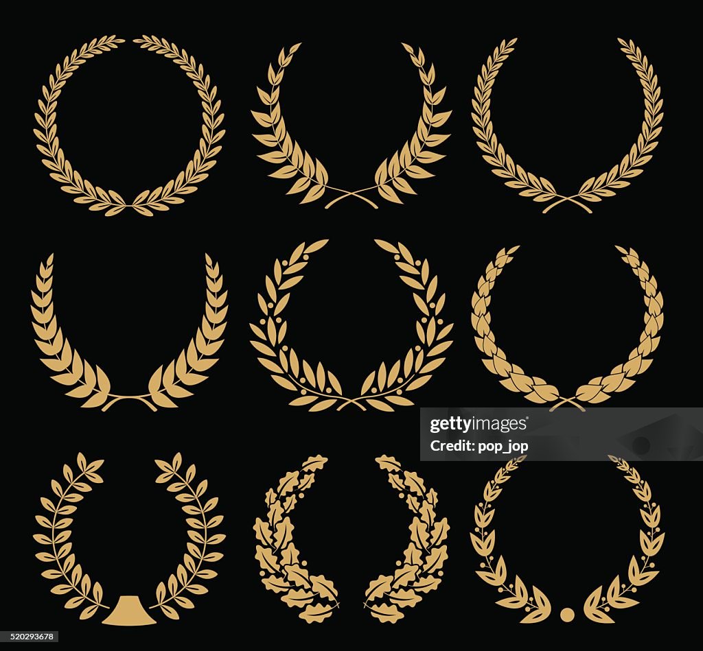 Laurel Wreaths Set - illustration