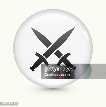 Blacksmith Swords icon on white round vector button Blacksmith Swords icon on white round vector button