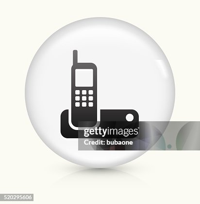 Wireless Phone icon on white round vector button Wireless Phone icon on white round vector button