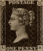 PENNY BLACK 1d 1840 Postage Stamp British Worlds First