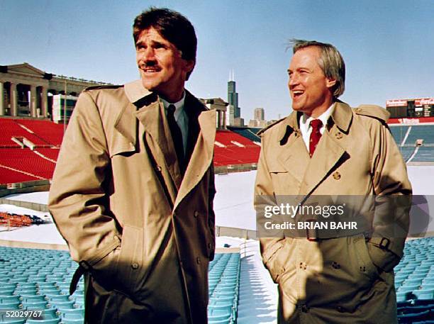 Dave Wannstedt takes a tour of Soldier Field 19 January 1993 after he was officially named head coach of the Chicago Bears by team president Michael...