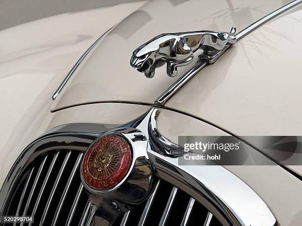 jaguar vintage classic car symbol - jaguar car stock pictures, royalty-free photos & images