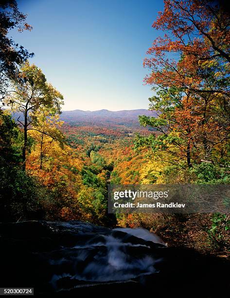 view into valley from amicalola falls - amicalola falls stock pictures, royalty-free photos & images