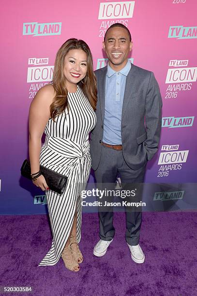 Actor Maronzio Vance and guest attend 2016 TV Land Icon Awards at The Barker Hanger on April 10, 2016 in Santa Monica, California.