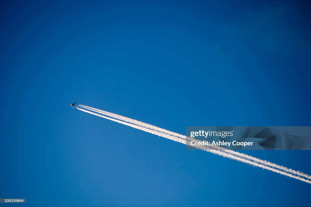 A plane flying over Ambleside, UK.