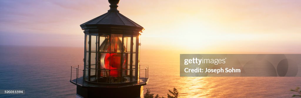 Cape Meares Lighthouse at Sunset