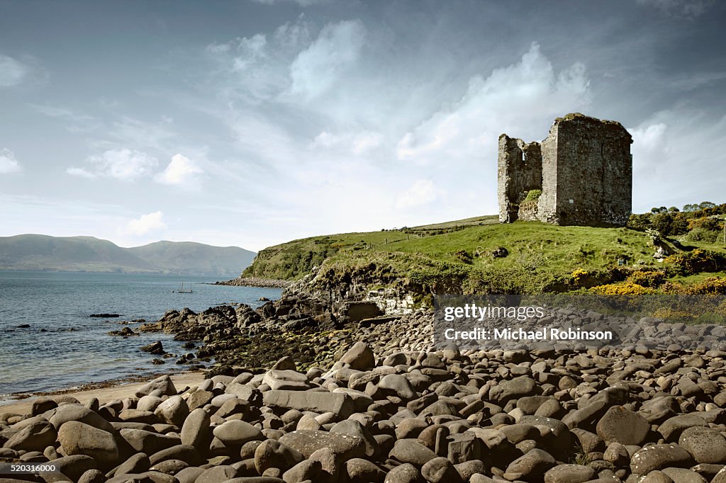Minard Castle and Rocky Beach County Kerry Ireland