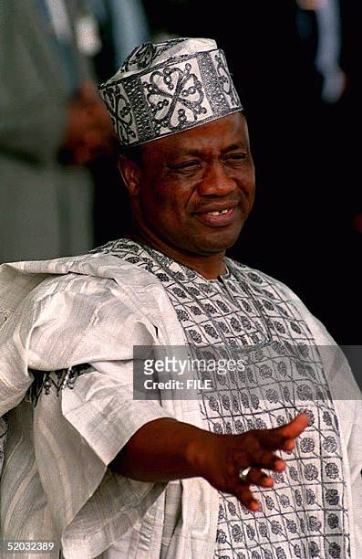 File picture dated 05 June 1991 shows image of former Nigerian military leader Ibrahim Babangida.