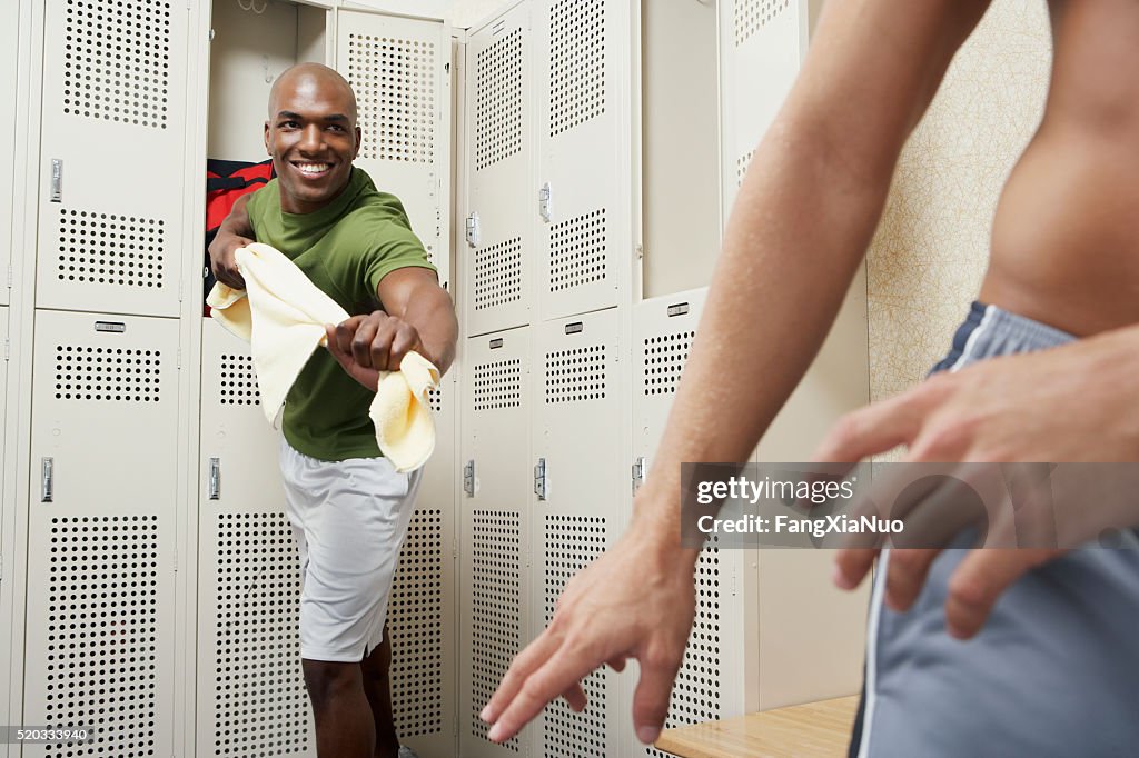 Two men in a locker room