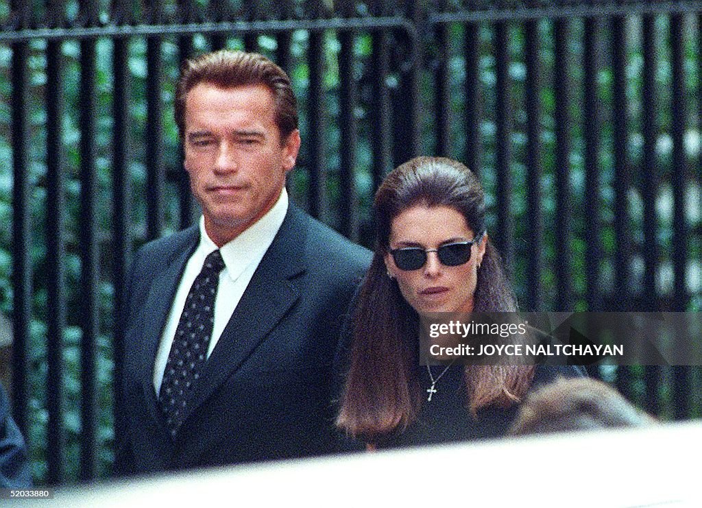 US actor Arnold Schwarzenegger and his wife, Maria Shriver arrive 23