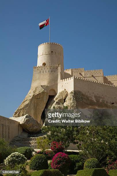 nakhl fort - omani flag stock pictures, royalty-free photos & images