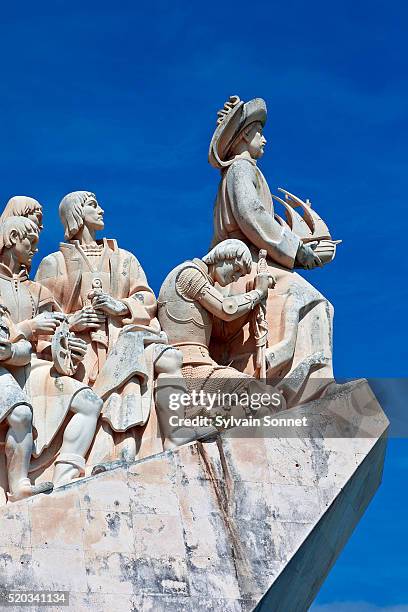monument to the discoveries in lisbon - camões stock pictures, royalty-free photos & images
