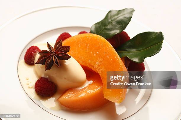 desert by chef bernard pacaud at l'ambroisie - l'ambroisie bildbanksfoton och bilder