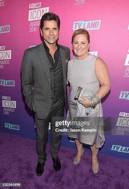 Actor John Stamos and President of Nickelodeon & Viacom Media Networks Kids and Family Group Cyma Zarghami attend 2016 TV Land Icon Awards at The...