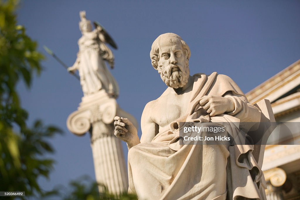 Plato Statue Outside the Hellenic Academy