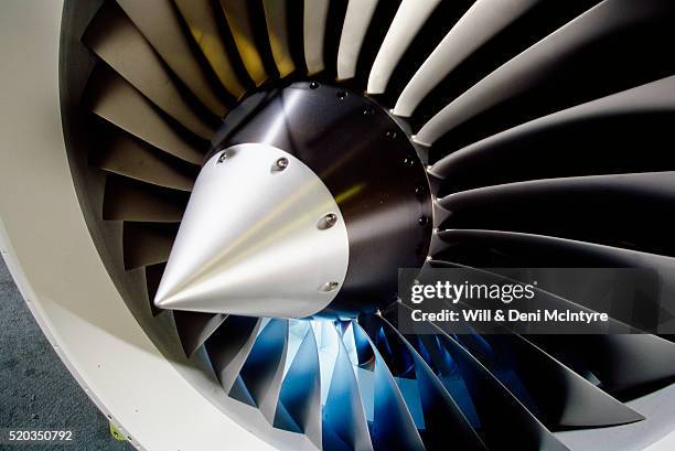 aircraft engine at general electric facility - aircraft assembly plant fotografías e imágenes de stock