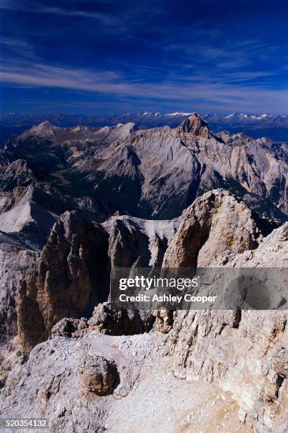 atop tofana di mezzo in the dolomites - tofana di mezzo stock pictures, royalty-free photos & images