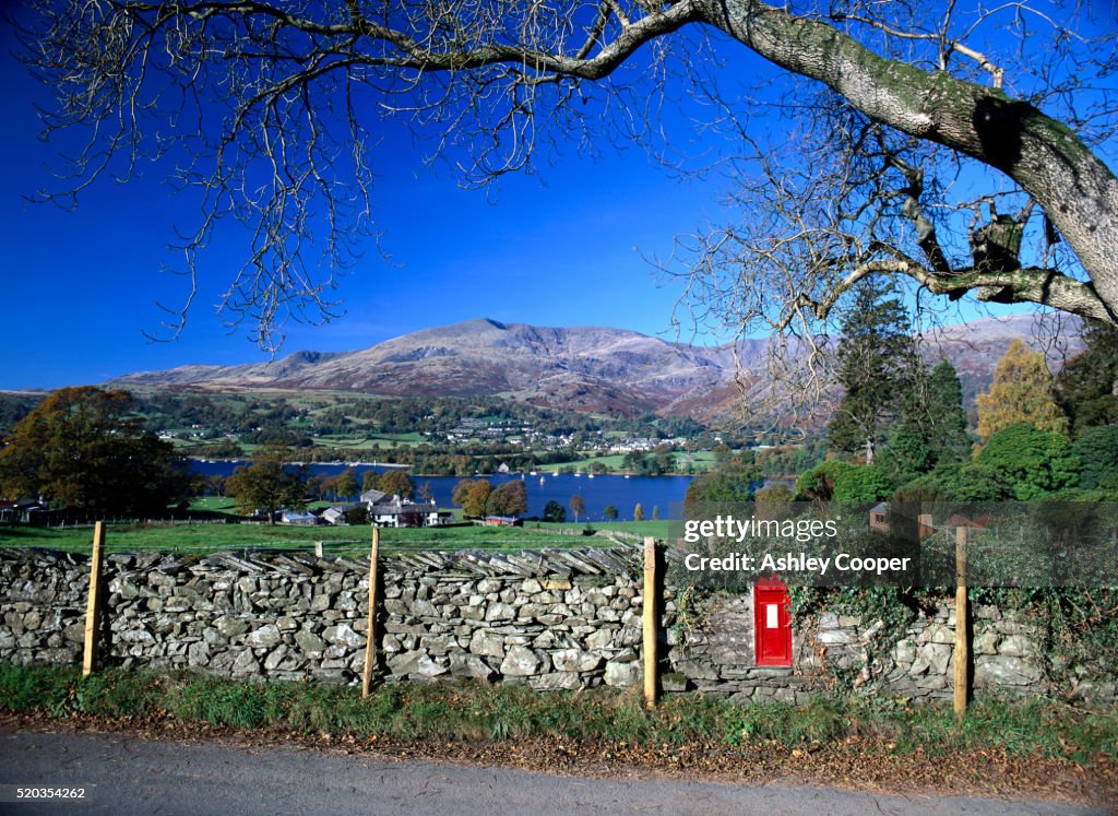 Stone Wall and Mountain in Coniston