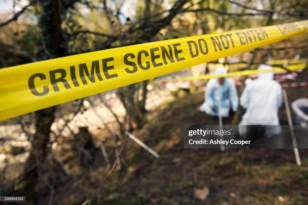 UK - Crime - Scene Investigators Searching Grave Site