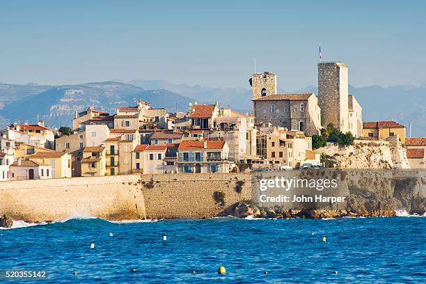 chateau grimaldi in antibes on the cote d'azur - antibes stock pictures, royalty-free photos & images