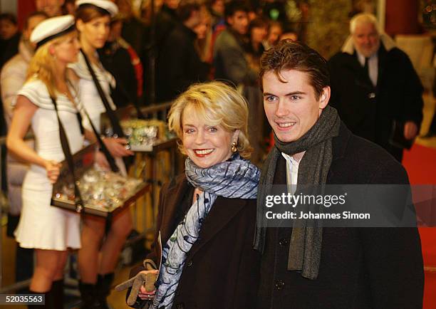 German actress Gisela Schneeberger and her son Philipp Muellerattends the Premiere of new German film "Vom Suchen Und Finden Der Liebe" at Mathaeser...