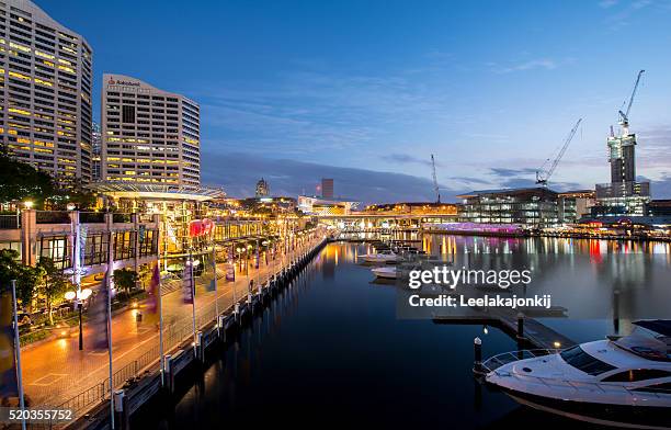 darling harbor, sydney - new bay bridge stock pictures, royalty-free photos & images