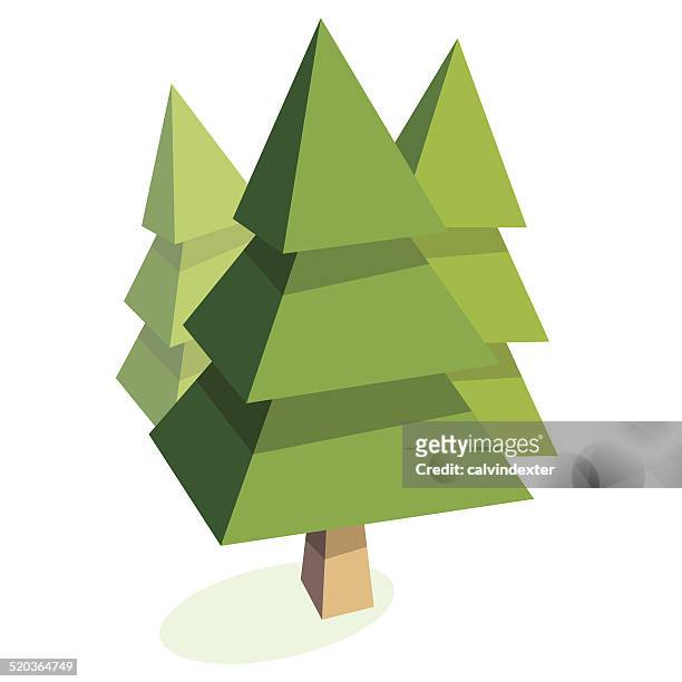 low poly christmas trees - polygon illustration christmas stock illustrations
